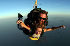 Skydiving over picturesque Mission Beach